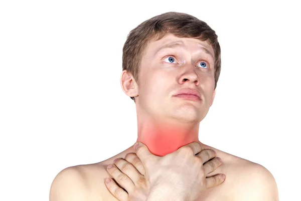 Disease of the throat marked — Stock Photo, Image