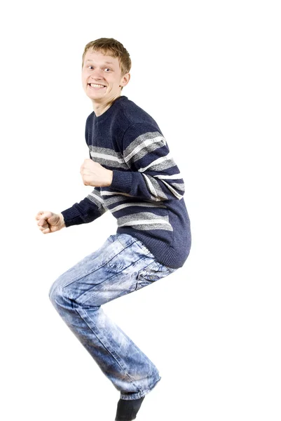 Happiest guy jumps — Stock Photo, Image