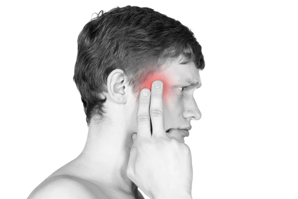 赤で示された頭痛 — ストック写真