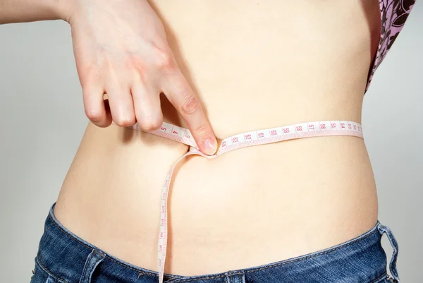 Measurement of the waist belt — Stock Photo, Image
