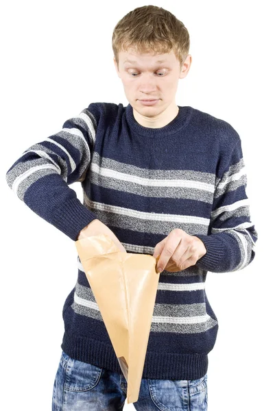 De kerel krijgt van het verzenden van — Stockfoto