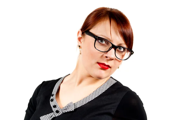 Beautiful business woman with glasses — Stock Photo, Image