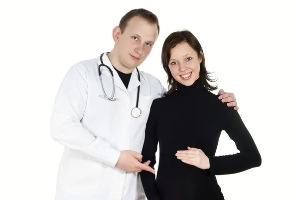医生和怀孕的女人 — 图库照片