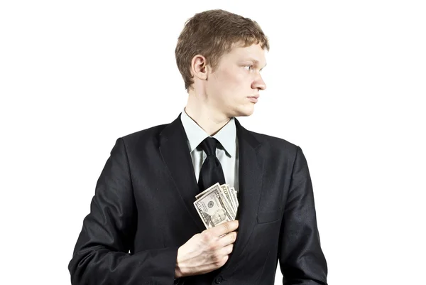 Guy takes a bribe — Stock Photo, Image