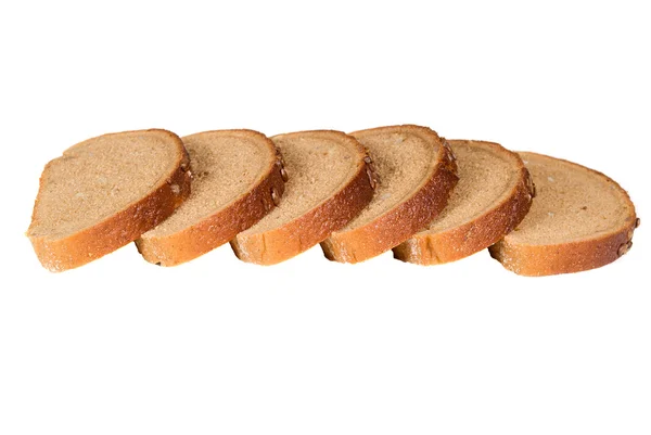 Rebanadas de delicioso pan con semillas aisladas — Foto de Stock