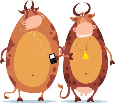 Two Cows clipart