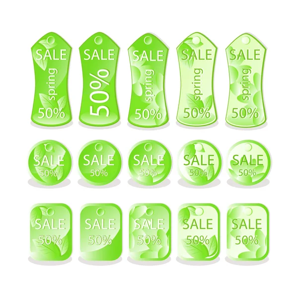 stock vector Collection of vector green sale