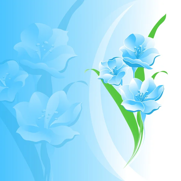Fleurs fond bleu — Image vectorielle