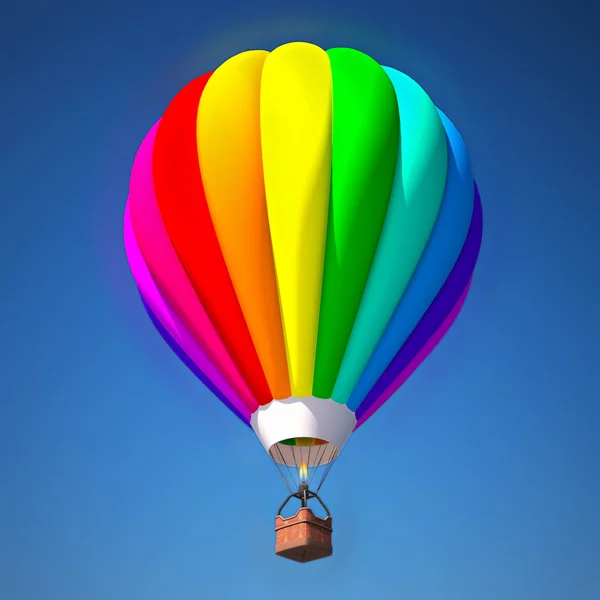 Цветной воздушный шар против голубого — стоковое фото