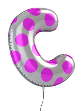 Letter C balloon 3d illustration clipart