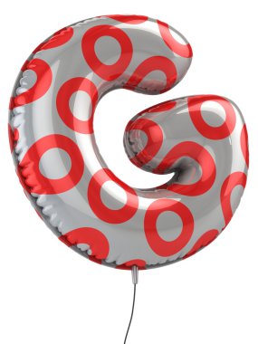 Letter G balloon 3d illustration clipart