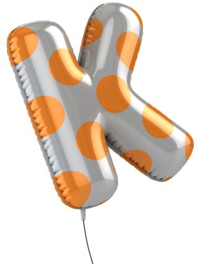 Letter K balloon 3d illustration clipart