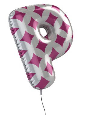 Letter P balloon 3d illustration clipart