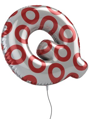 Letter Q balloon 3d illustration clipart