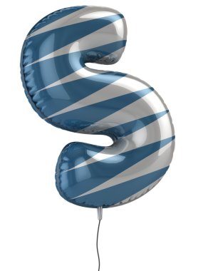 Letter S balloon 3d illustration clipart