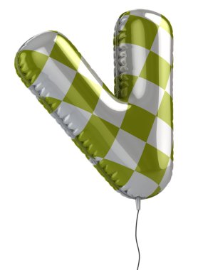 Letter V balloon 3d illustration clipart