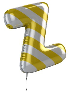 Letter Z balloon 3d illustration clipart