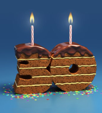 Chocolate birthday cake clipart