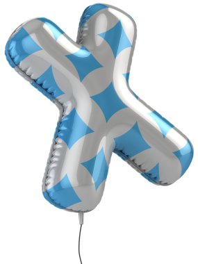 Letter X balloon 3d illustration clipart