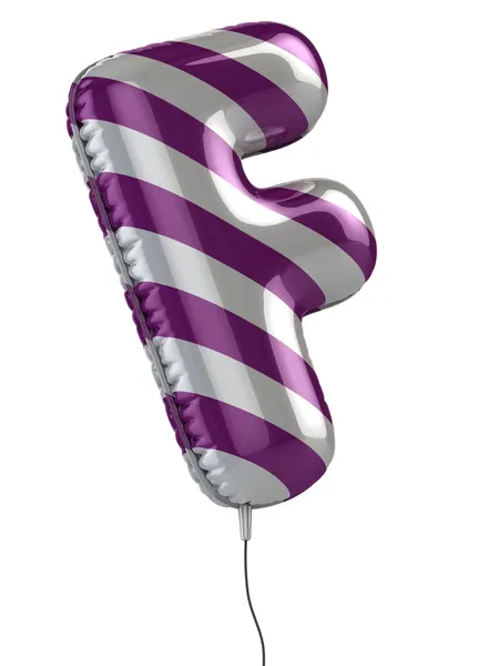 Carta F balão ilustração 3d — Fotografia de Stock