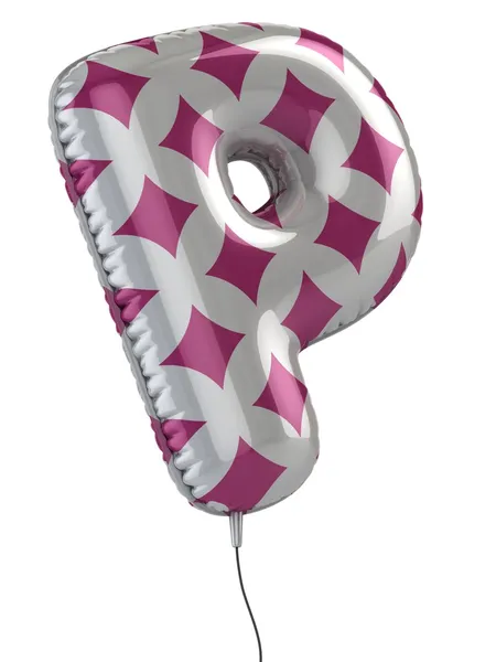 Carta P balão ilustração 3d — Fotografia de Stock