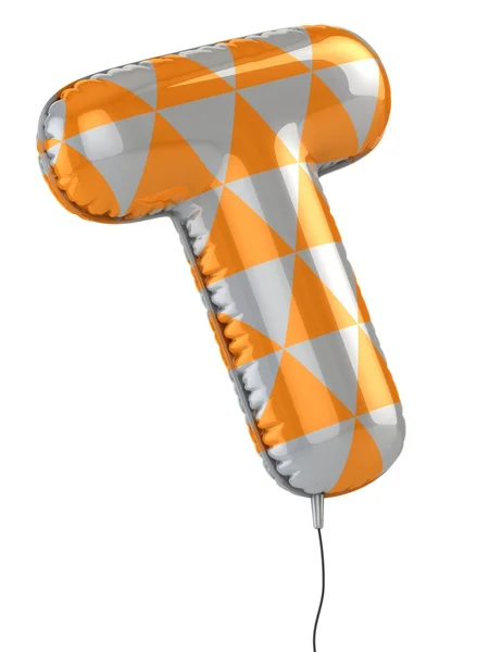 Γράμμα t μπαλόνι 3d απεικόνιση — Φωτογραφία Αρχείου