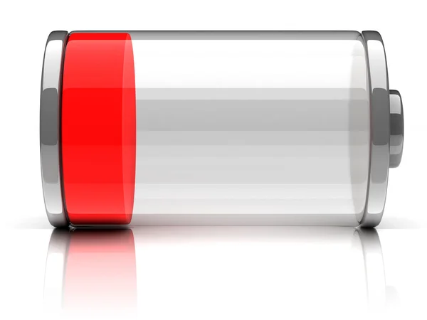 3d ikony baterii pusty — Zdjęcie stockowe