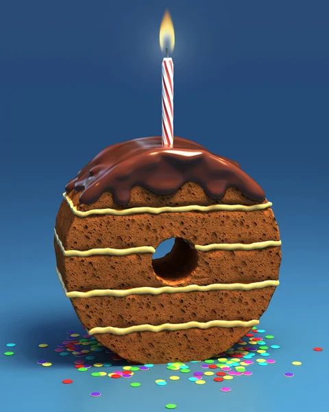 Gâteau d'anniversaire chocolat — Photo