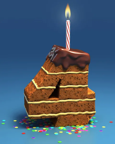 Čokoládový narozeninový dort — Stock fotografie