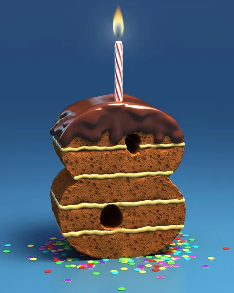 Czekoladowe ciasto urodzinowe — Zdjęcie stockowe