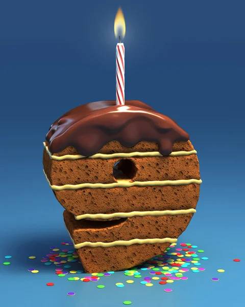 Bolo de aniversário de chocolate — Fotografia de Stock