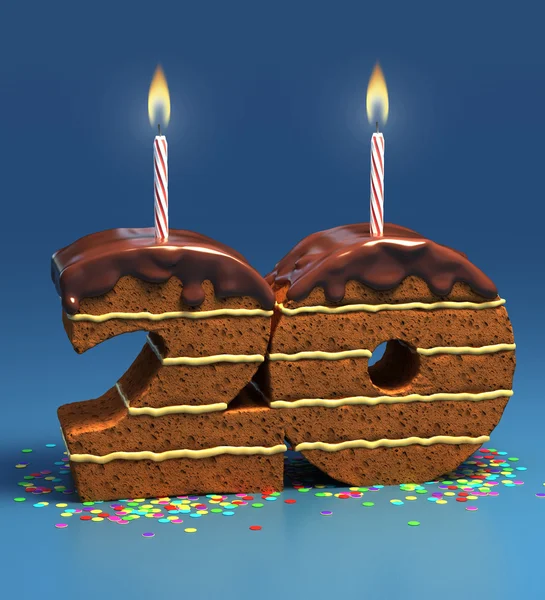 Czekoladowe ciasto urodzinowe — Zdjęcie stockowe
