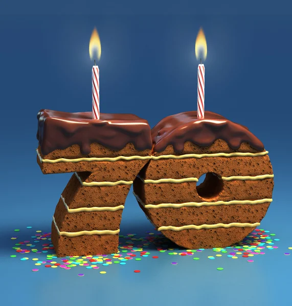Chocolate birthday cake — Stock Photo, Image