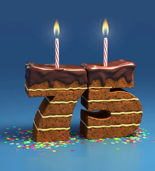 Chocolate birthday cake — Stock Photo, Image