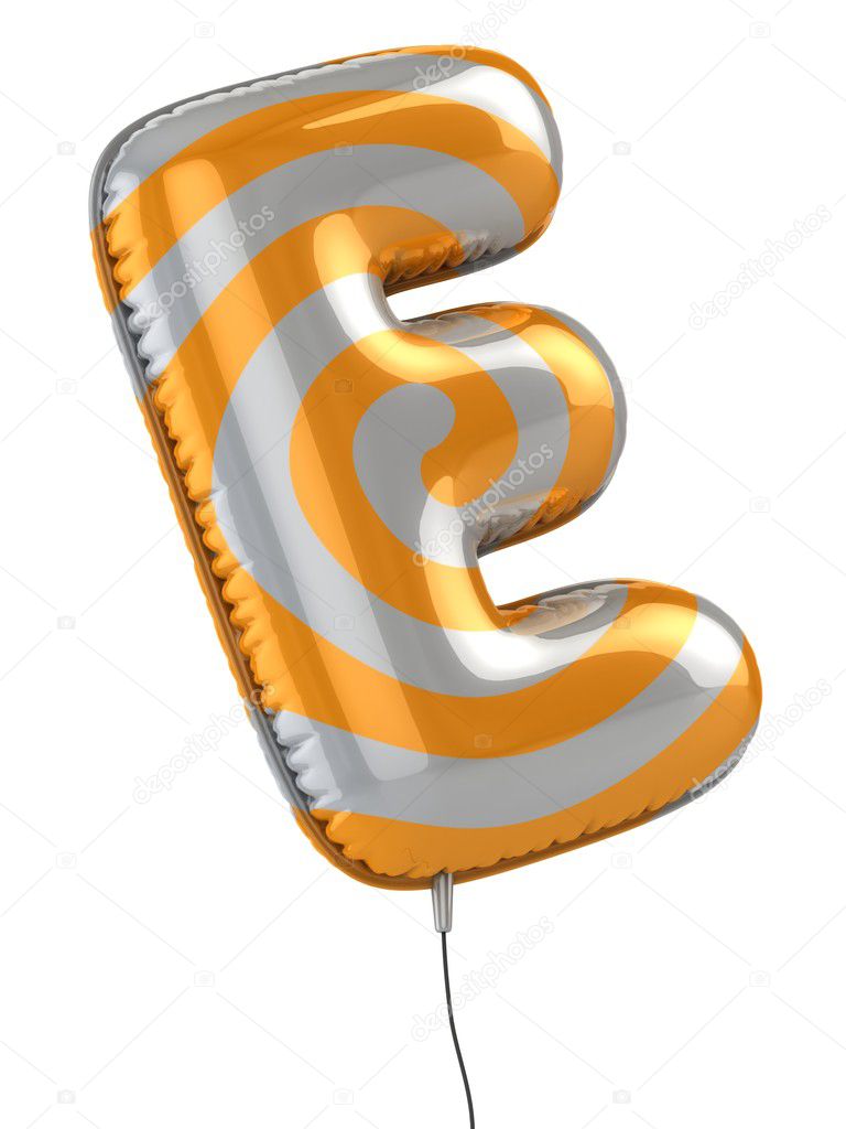 Letter E balloon 3d illustration