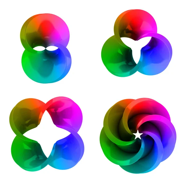 Färgglad abstrakt tre dimensionell form — Stockfoto