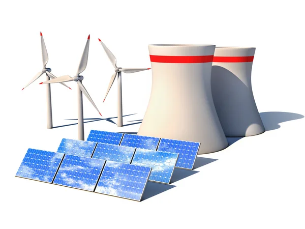 Energia alternatywna koncepcja 3d — Zdjęcie stockowe