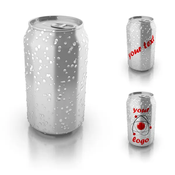 Blank aluminium cans on a white background — Stock Photo, Image