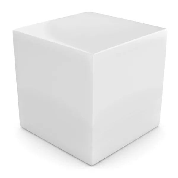 Cube 3d blanc isolé sur blanc — Photo