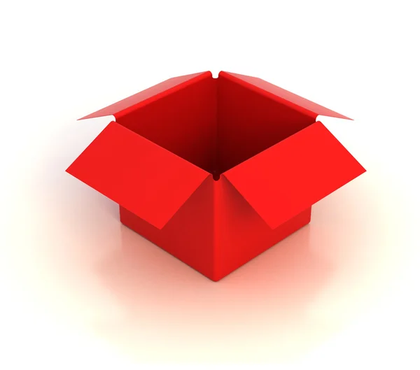 Caixa vazia vermelha — Fotografia de Stock