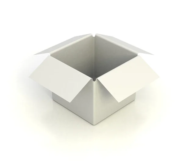 Белая пустая коробка 3D иллюстрация — стоковое фото