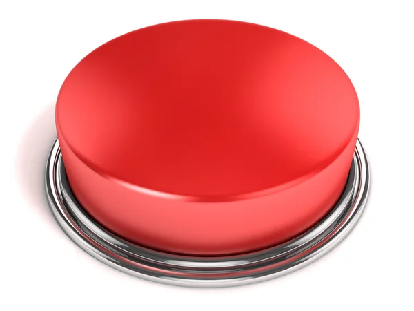 Botón rojo aislado — Foto de Stock