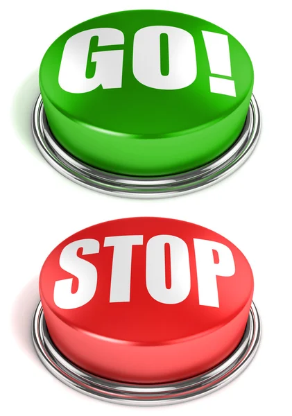 Gå stop knappar — Stockfoto