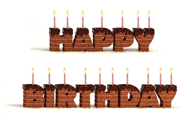 Chocolate letter happy birthday — Stock Photo, Image