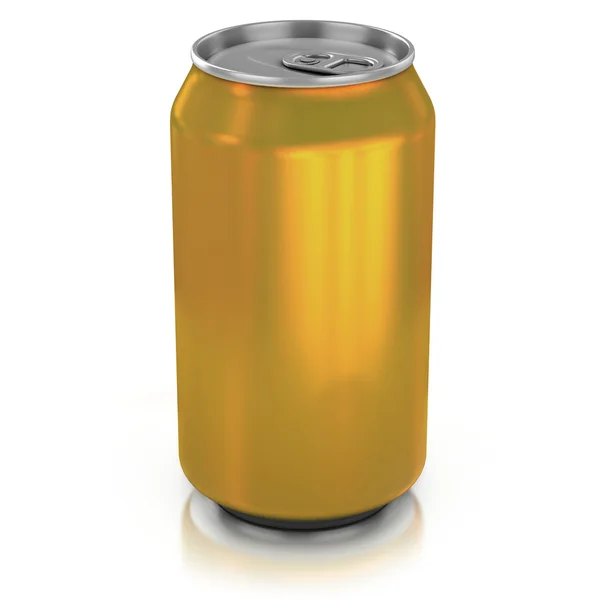 Golden aluminium can — Stock Photo, Image