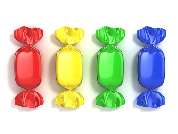 Colorful candies on white background — Stock Photo, Image