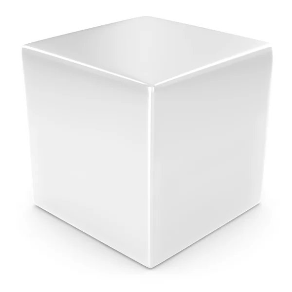 Пустой белый куб — стоковое фото