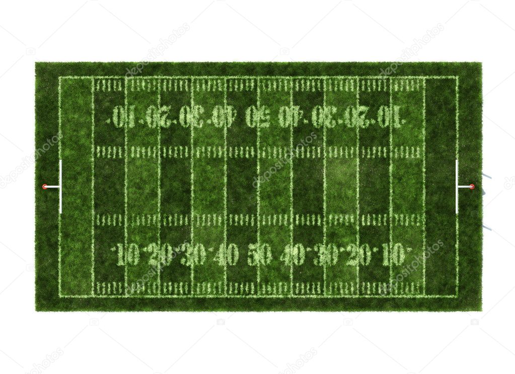 American football field isolated on white background
