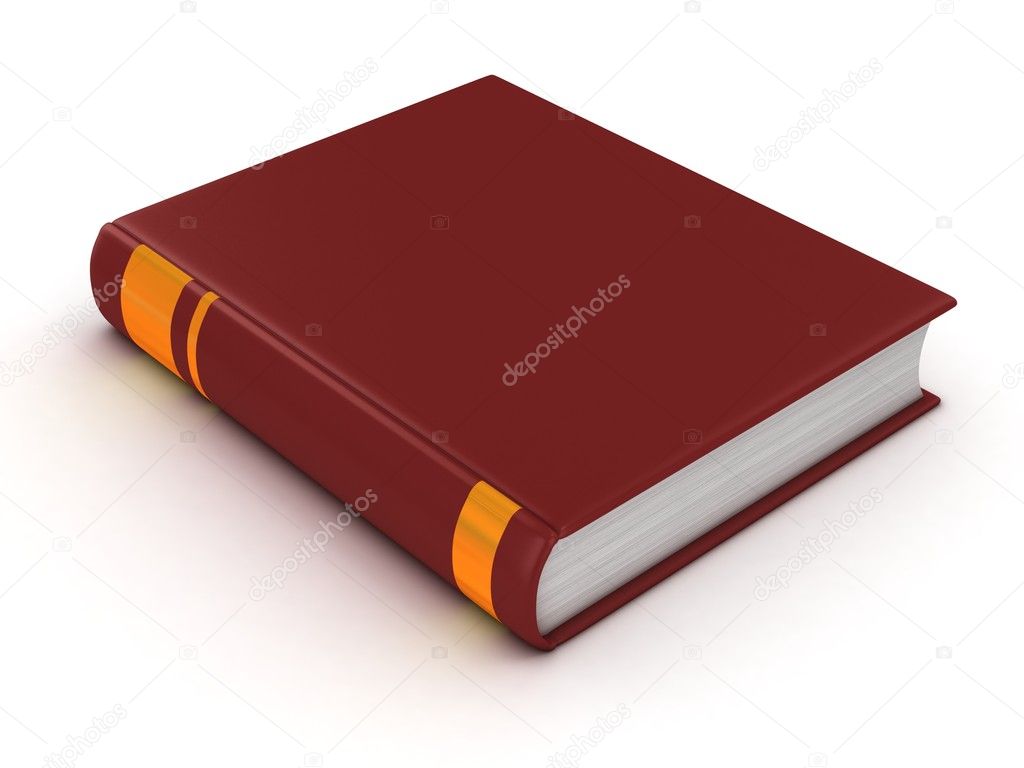 Blank book with red cover 3d illustration