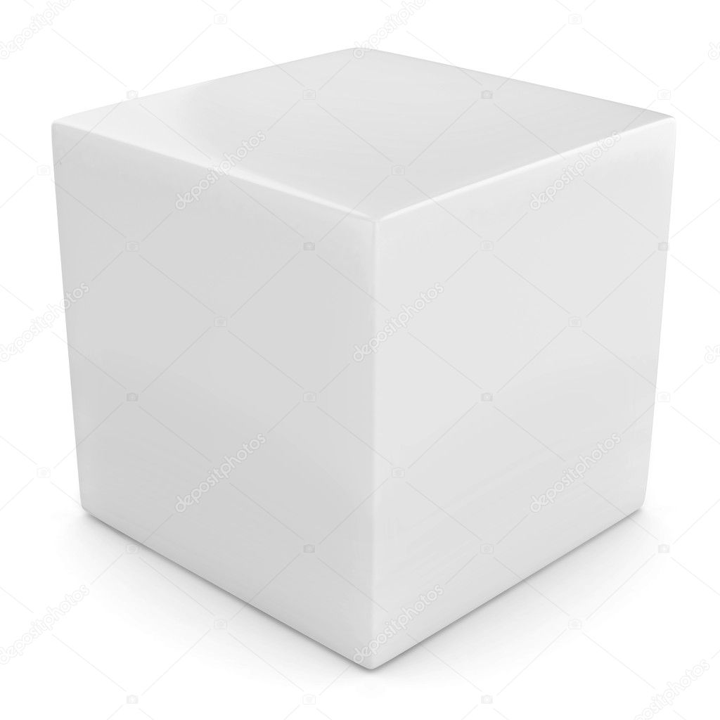 White 3d cube isolated over white